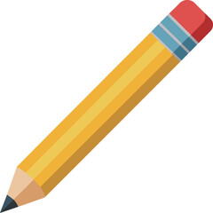 Yellow pencil icon Flat vector illustration
