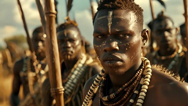 The Impi warriors faces exude confidence and fearlessness instilling awe in their enemies.