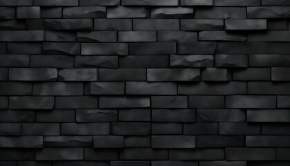 Black brick wall texture. Abstract background. 3d rendering illustration.