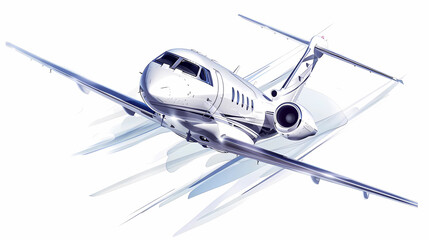 Fototapeta premium The plane is flying isolated on white background