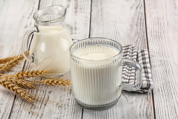 Organic milk in the glass