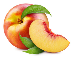 Peach isolated on white background