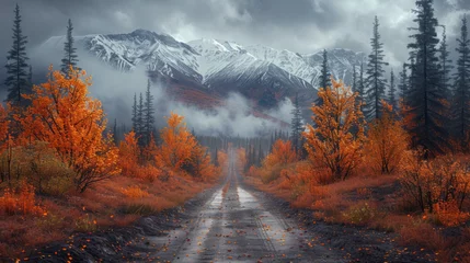 Photo sur Plexiglas Denali Landscapes on Denali highway.Alaska.