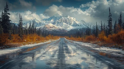 Papier Peint photo autocollant Denali Landscapes on Denali highway.Alaska.