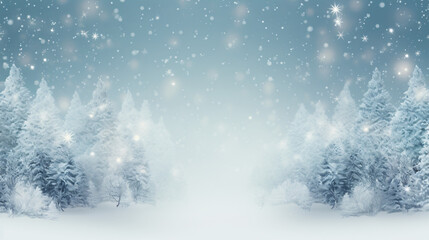Fototapeta na wymiar Snowfall winter christmas decoration tree greeting