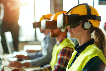 Fototapeta na wymiar Virtual Reality for Construction Safety Training