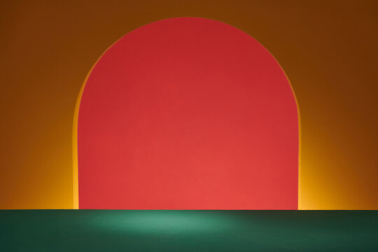 Minimalist pedestal or showcase scene for present product