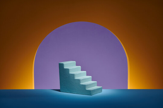 Scene with geometrical forms to show cosmetic products