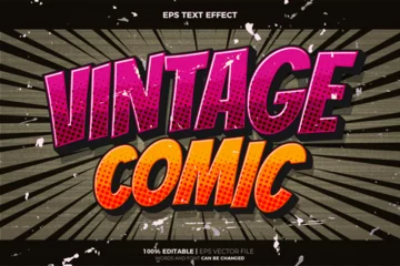Poster Vintage Comic Cartoon Super Hero Text Effect © agungkreatif