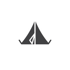 Fototapeta premium Camp shelter vector icon