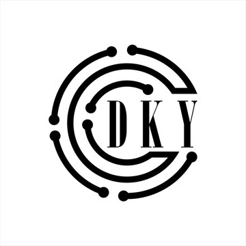 DKY letter design. DKY letter technology logo design on white background. DKY Monogram logo design for entrepreneur and business