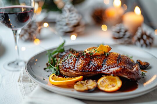 Winter Wine Dinner A Gourmet Feast with Seasonal Flavors Generative AI