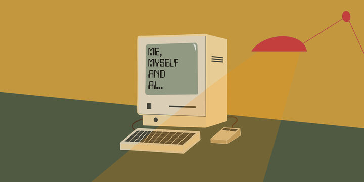 Illustration of an old computer