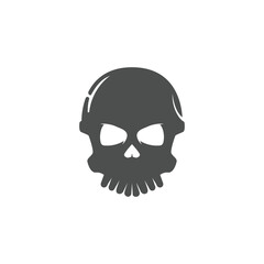 Human Skull Logo Icon Front View