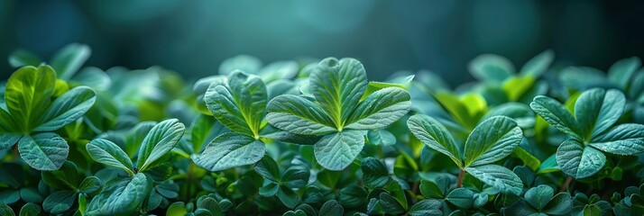 Fototapeta na wymiar Green Clover Leaves Background St Patricks, HD, Background Wallpaper, Desktop Wallpaper