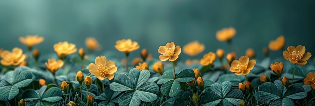 Green Clover Little Yellow Flowers, HD, Background Wallpaper, Desktop Wallpaper