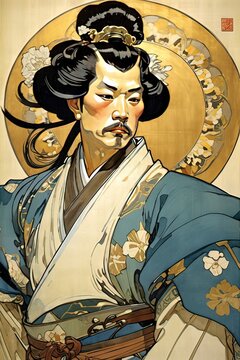 AI dipinti tradizionali giapponesi, samurai e geisha 003