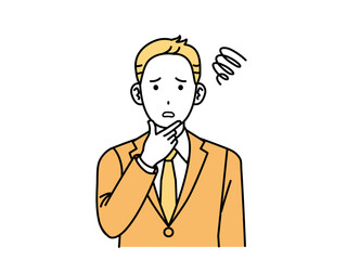 Fototapeta premium 困った表情をした会社員の男性、ビジネスマン