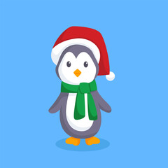 Christmas Penguin Character Design Illustration