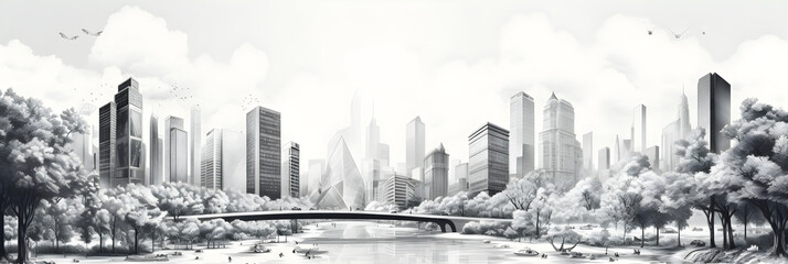 The Remarkable Contrast Between Urban Jungle and Natural Forest in Stark Monochrome