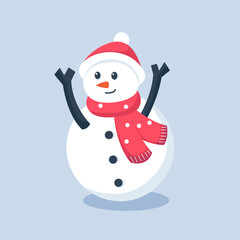 Christmas Cute Snowman Character Design Illustration