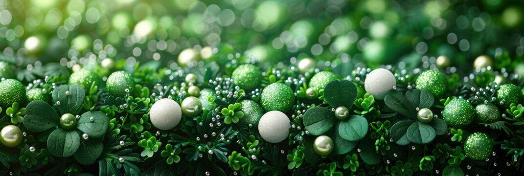 Green White St Patricks Day Beads, HD, Background Wallpaper, Desktop Wallpaper