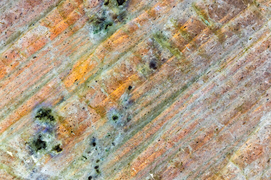 Linear Patterns On A Orange Labradorite  