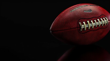 Fototapeta premium American football ball close up on black background