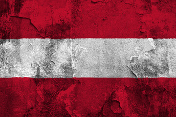 Republic of Austria Flag Cracked Concrete Wall Textured Background