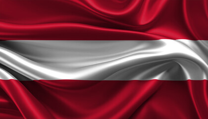 Bright and Wavy Republic of Austria Flag Background