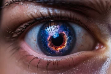Tuinposter A galaxy inside of an eye © Giuseppe Cammino