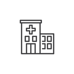 Hospital building line icon