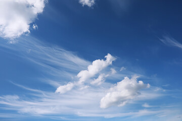 Summer blue sky cloud gradient light white background. Beauty clear cloudy in sunshine calm bright winter air bacground. Gloomy vivid cyan landscape in environment day horizon skyline view spring wind