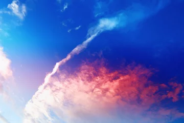 Fototapeten Multicolored sky background. High clouds in the summer sky. Meteorological observations of the sky. © alexkich