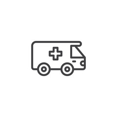 Ambulance vehicle line icon