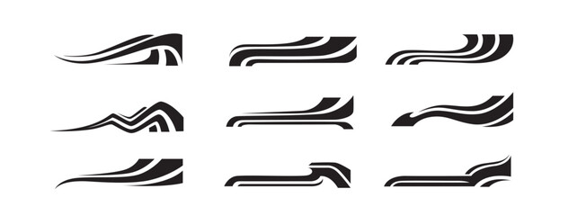 Car stripe element sticker for racing sport vector design