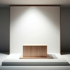 nature Podium display stage with wooden and Chiaroscuro light for presentation background