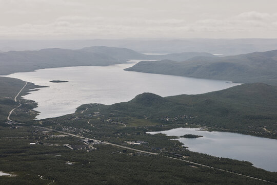 kilpisj&auml;rvi shot from above of Saana