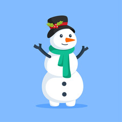 Funny Snowman Character Design Illustration