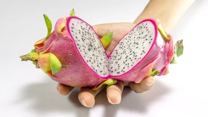 Fototapeten Radiant Dragon's Kiss: A Mesmeric Dance of Succulence, Reveling in the Luscious Tapestry of Exotic Pitahaya, Nature's Jewel Unveiled in Every Juicy Blossom © LOVAN
