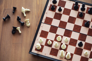 Hand playing game of chess, competition, strategy, battle, play