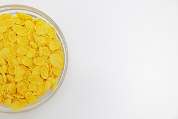 Top view of part of bowl with corn flakes