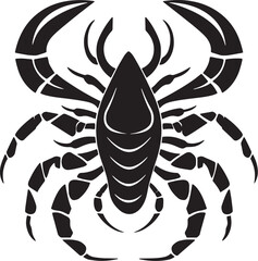 Obraz premium black and white scorpion vector illustration