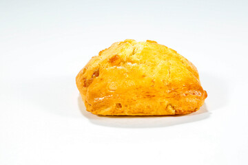 Egg cheese bread white background illustration