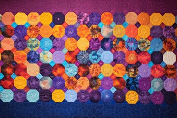 Fototapeta na wymiar A Kaleidoscopic Arrangement of Hexagons Forming a Vibrant and Dynamic Geometric Tapestry, Generative AI