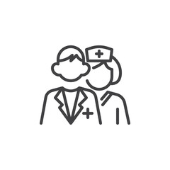 Obraz premium Medical Team line icon