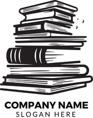 pile of books logo illustration