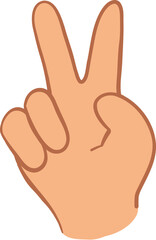 Cartoon hand. Different gesture pointing, attention, fist, thumbs up. Isolated vector illustration