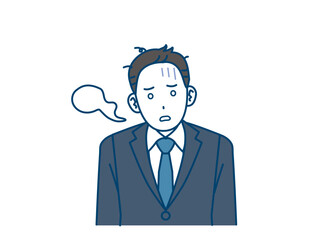 放心状態になる会社員の男性、ビジネスマン