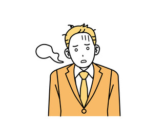 放心状態になる会社員の男性、ビジネスマン
